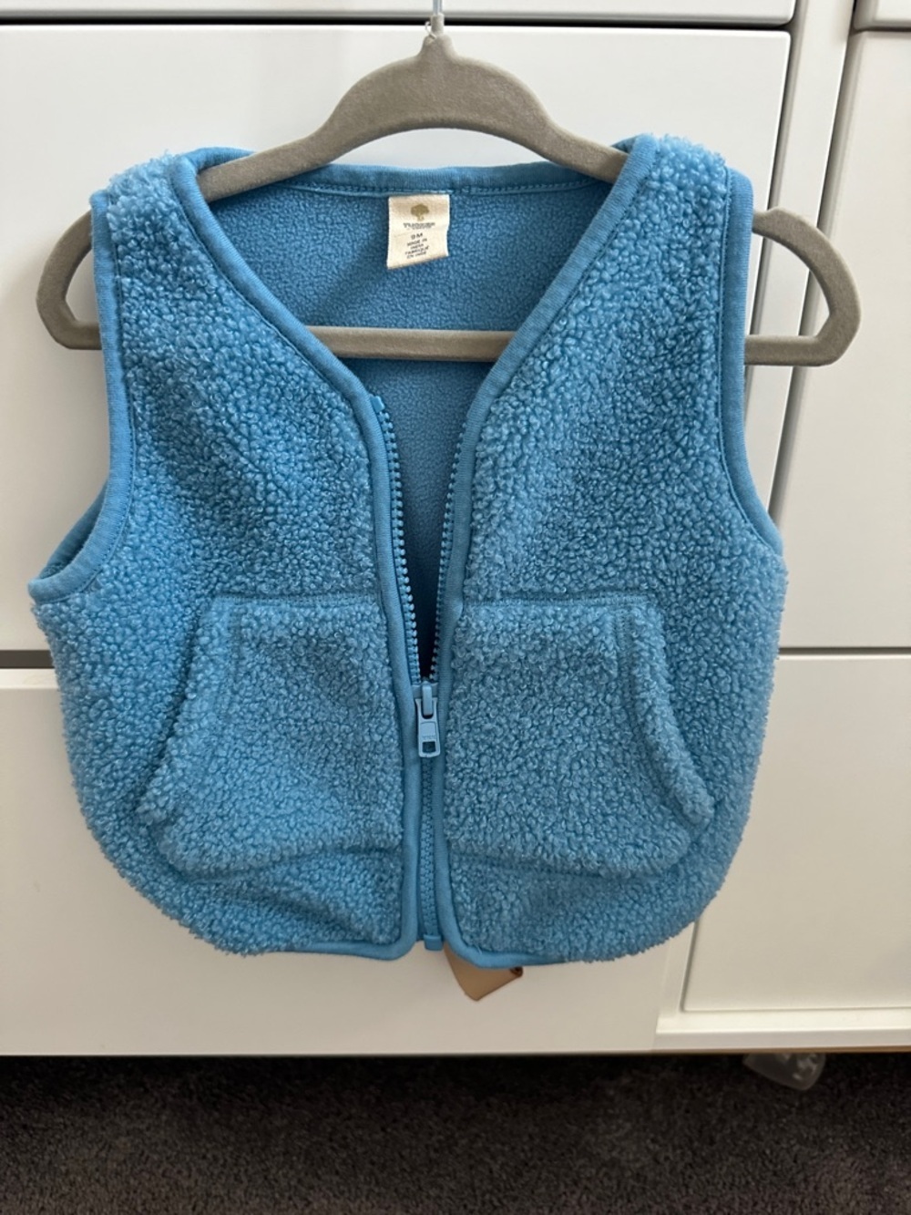 Blue Baby Sherpa Zip Vest - Cozy Fleece Layer